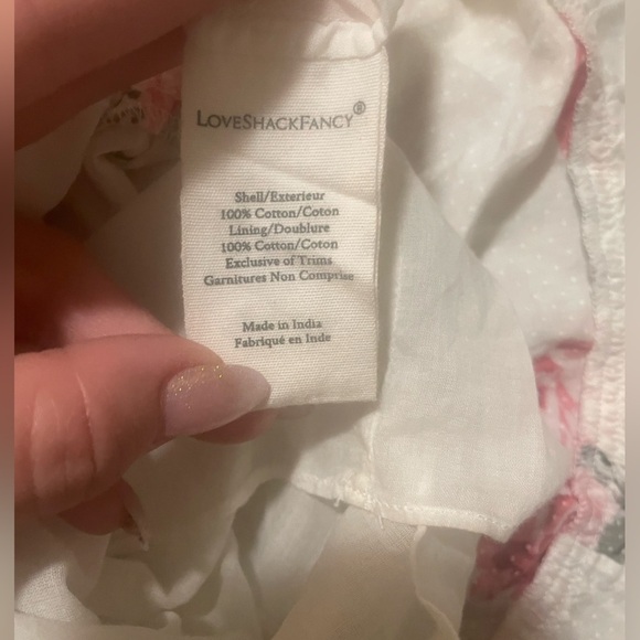 LoveShackFancy Aldana Smocked Floral White and Paradise Pink Mini Skirt 🌸 Small - Picture 16 of 16